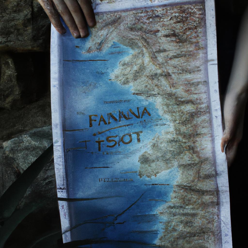 Person holding a fantasy map